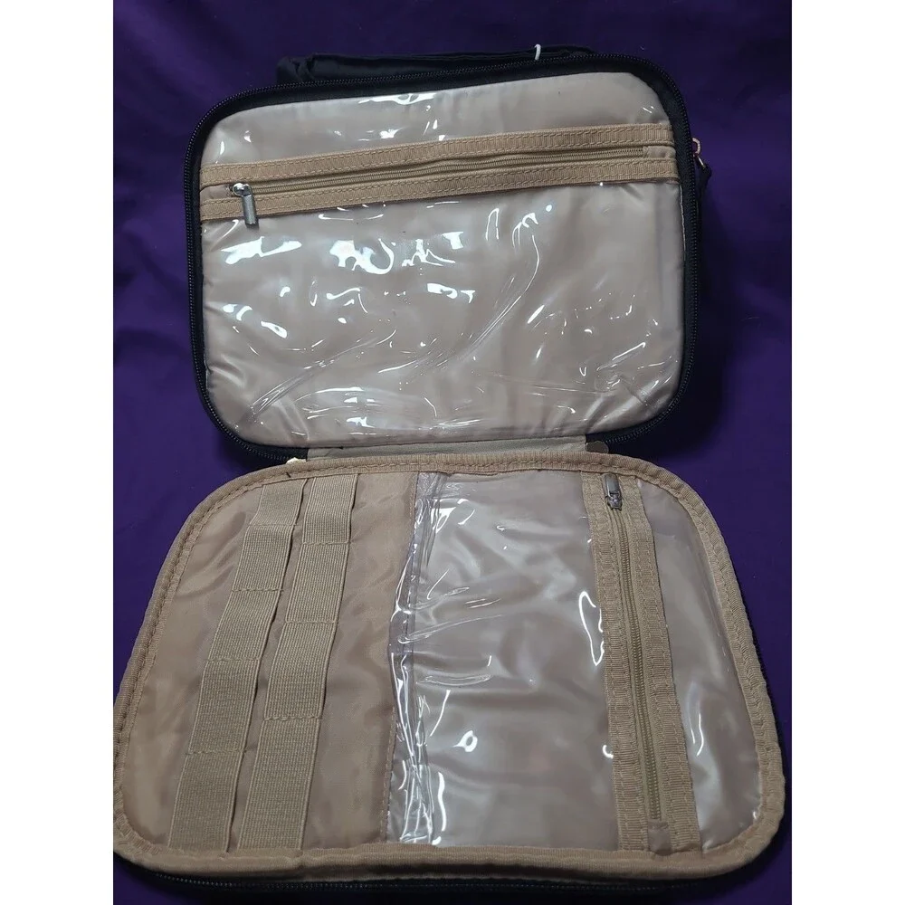 Bagsmart Hanging Toiletry Bag Quilted Travel Makeup Organizer Case Black Gold